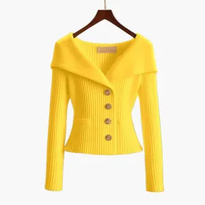 KIM™ - RIBBED BUTTON-UP CARDIGAN