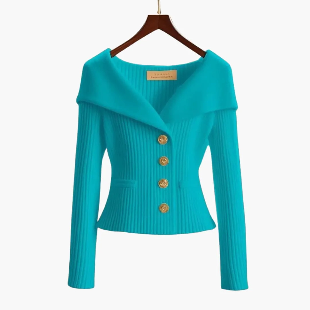 KIM™ - RIBBED BUTTON-UP CARDIGAN