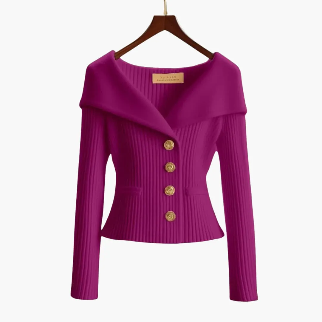 KIM™ - RIBBED BUTTON-UP CARDIGAN