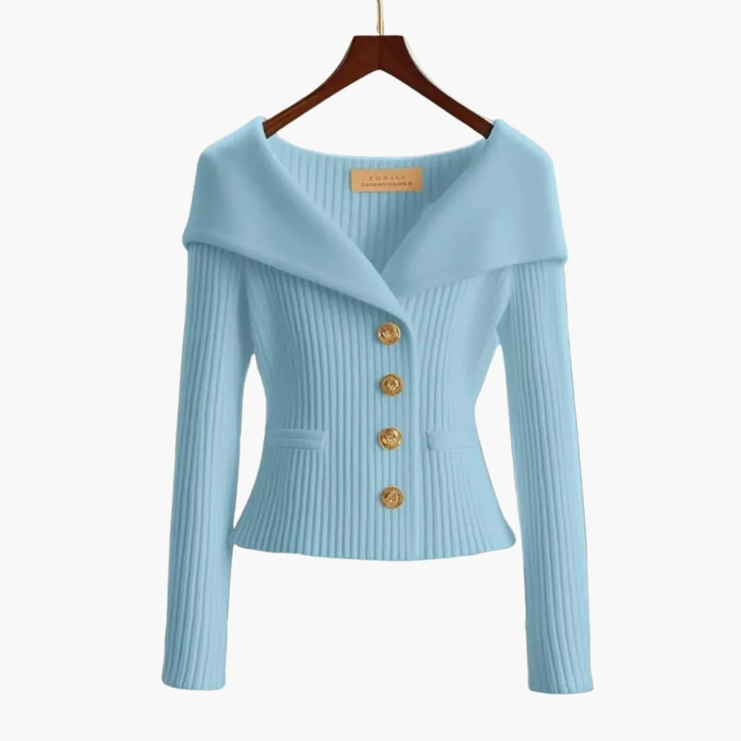 KIM™ - RIBBED BUTTON-UP CARDIGAN