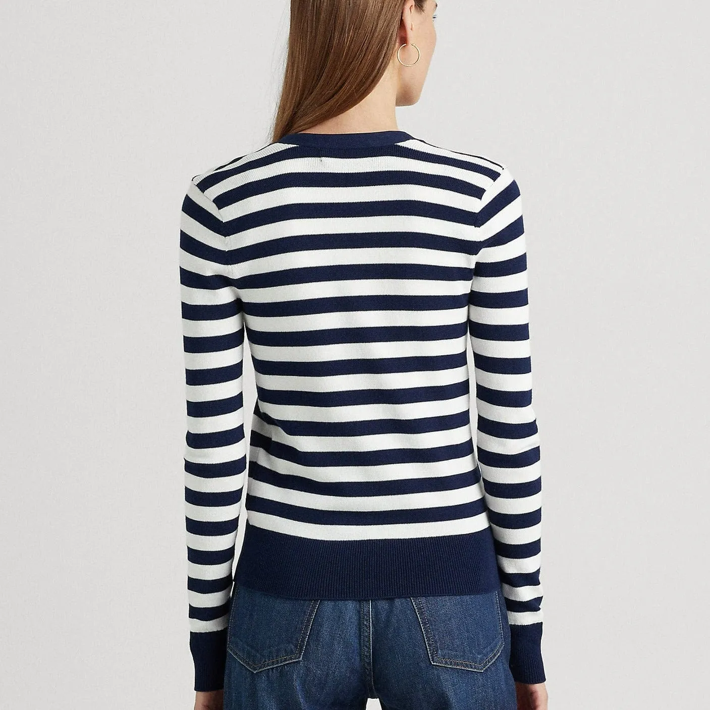 Lauren Ralph Lauren Striped Cotton-Blend Cardigan