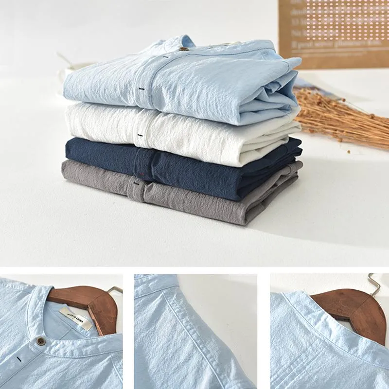 Men's Henley Shirt - Short Sleeve - Button Placket - Regular Fit - Casual Wear