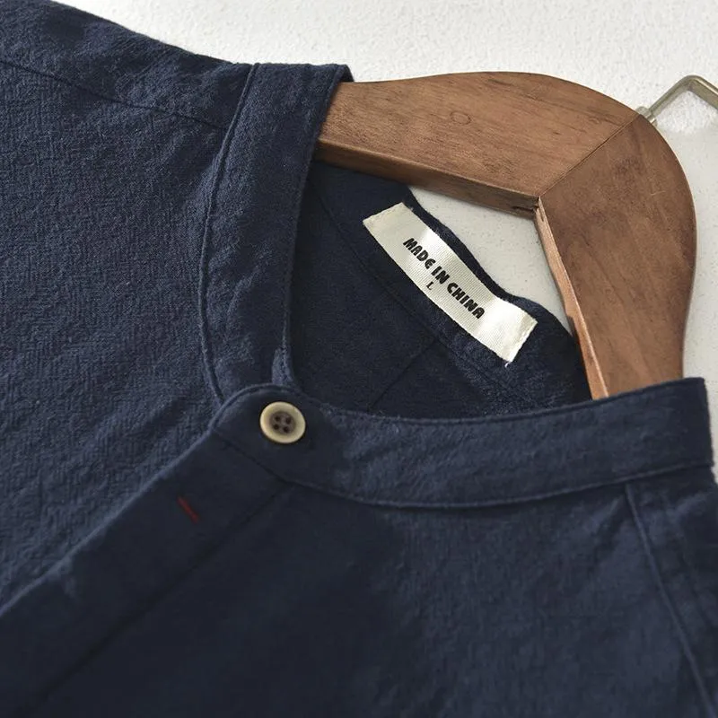 Men's Henley Shirt - Short Sleeve - Button Placket - Regular Fit - Casual Wear