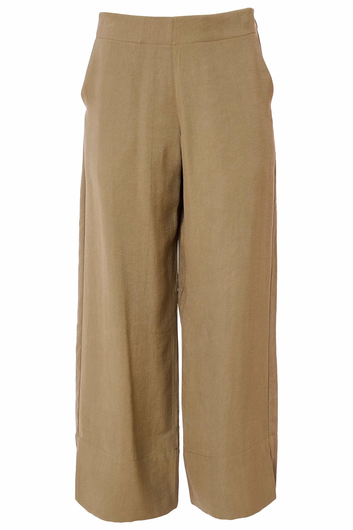 Naya NAS25271 Army Green Wide Leg Crop Trousers