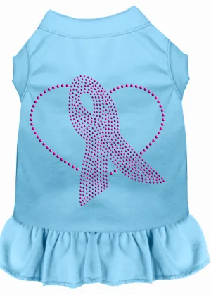 Pink Ribbon Rhinestone Dress Baby Blue 4x
