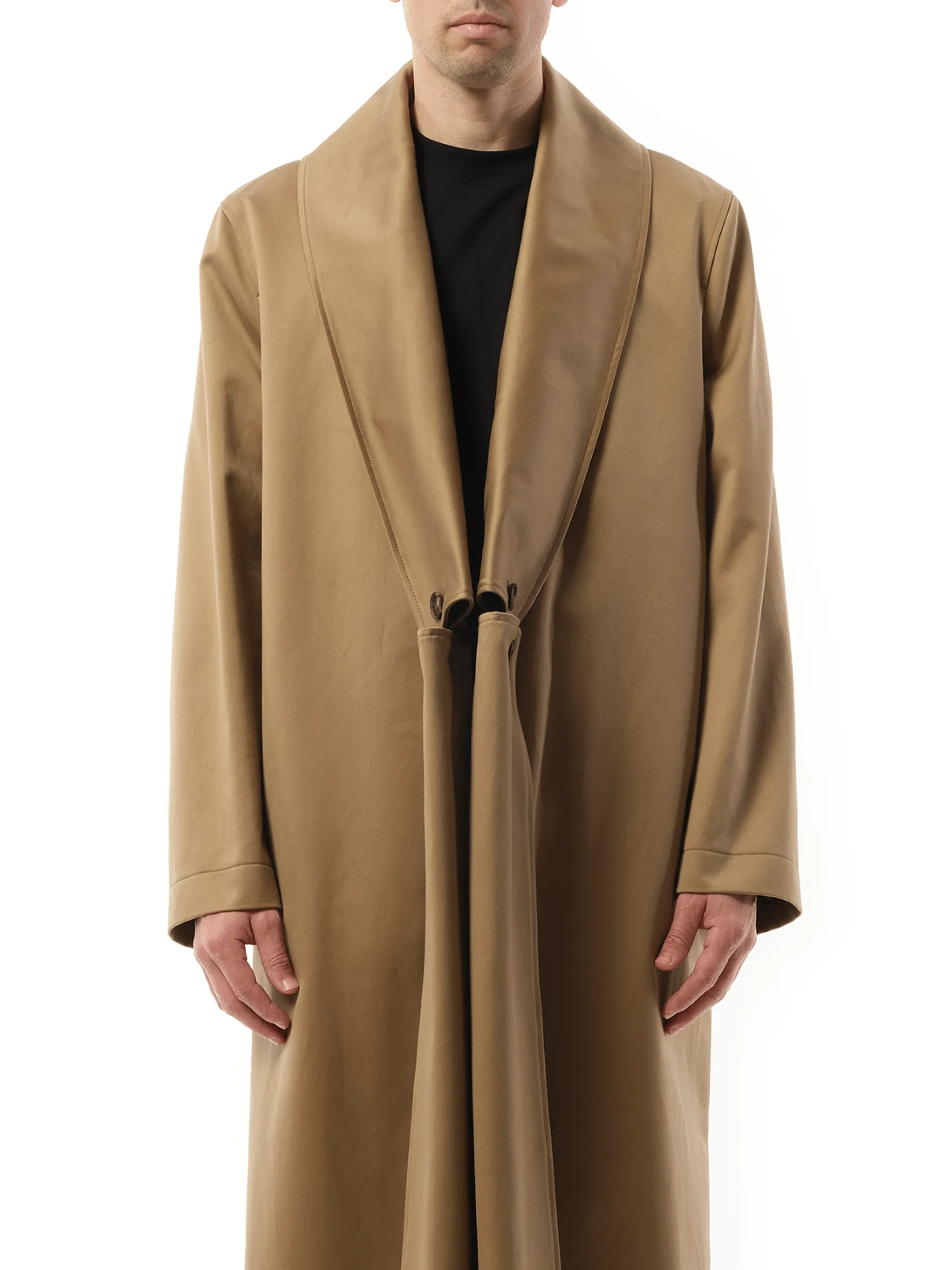 Shawl Collar Coat in Beige