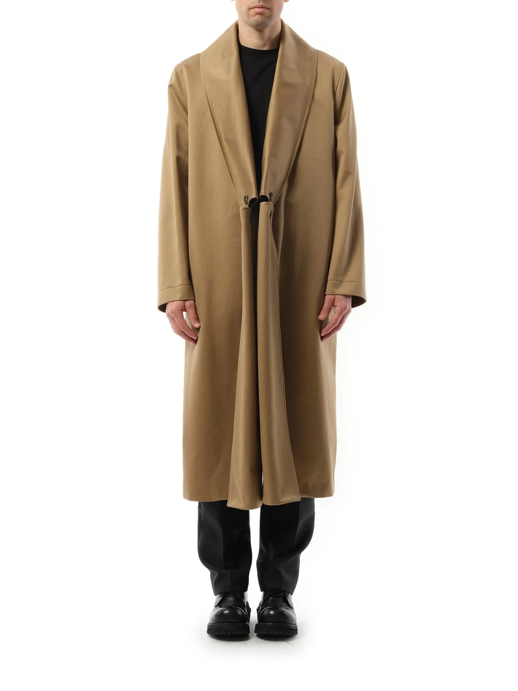 Shawl Collar Coat in Beige