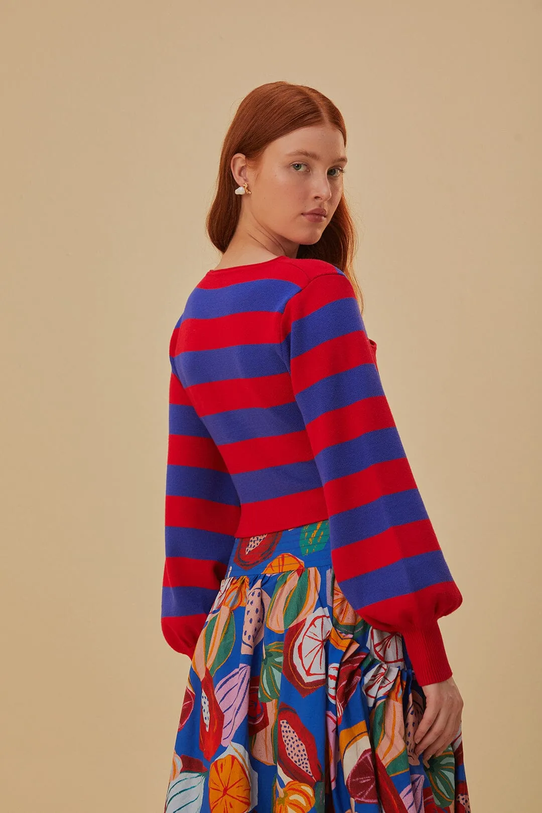 Stripes Wrap Knit Sweater