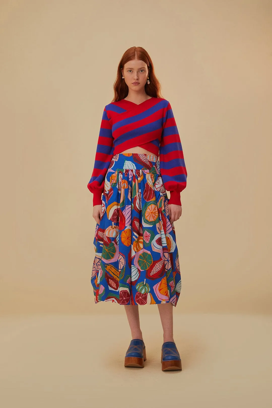 Stripes Wrap Knit Sweater