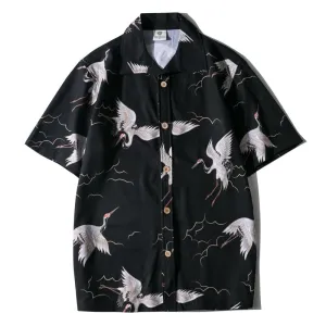 Summer Men Shirt Casual Short Sleeve Men's Shirts Hawaii Male animal