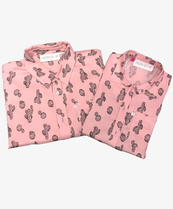 The Boy's Casual Shirt - Pink Cactus