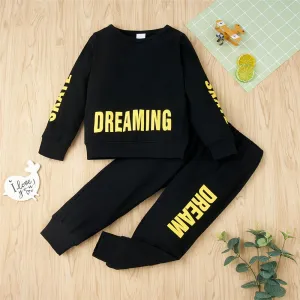 Unisex Dreaming Printed Long Sleeve Top & Pants Kids Wholesale Clothing Warehouse