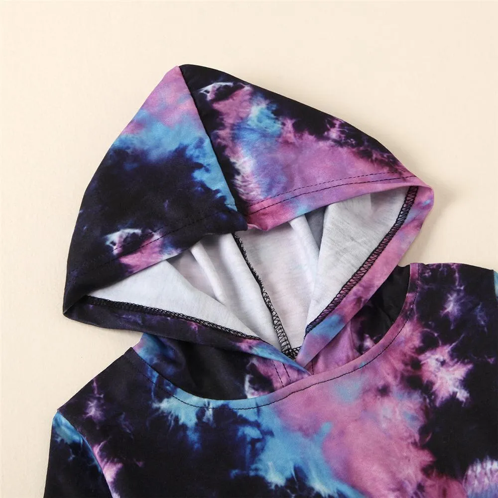 Unisex Long-Sleeve Tie Dye Long Sleeve Top & Pants Wholesale Little Girl Boutique Clothing