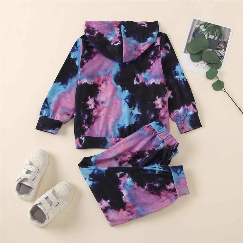 Unisex Long-Sleeve Tie Dye Long Sleeve Top & Pants Wholesale Little Girl Boutique Clothing