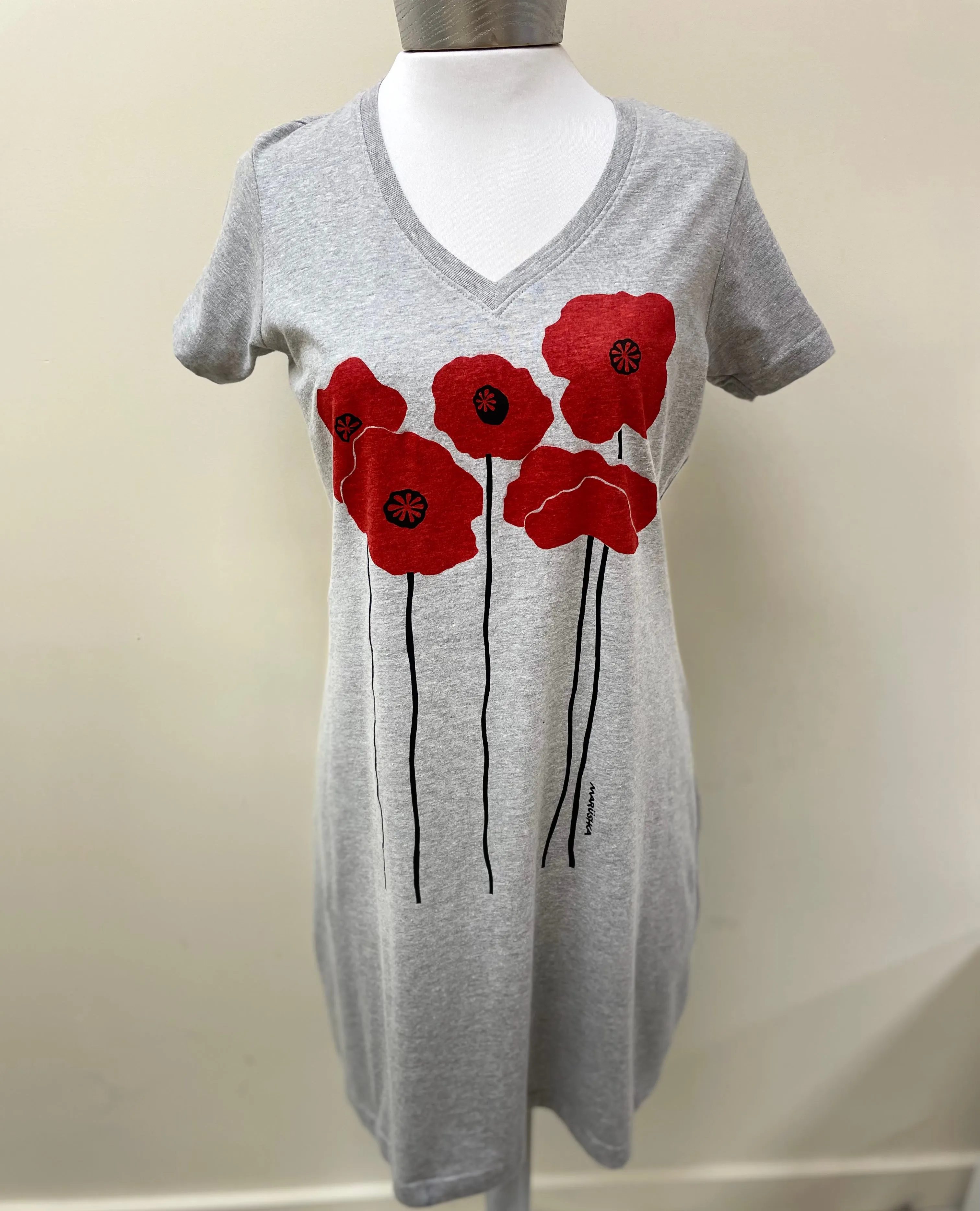 V-Neck Tee Shirt Dress