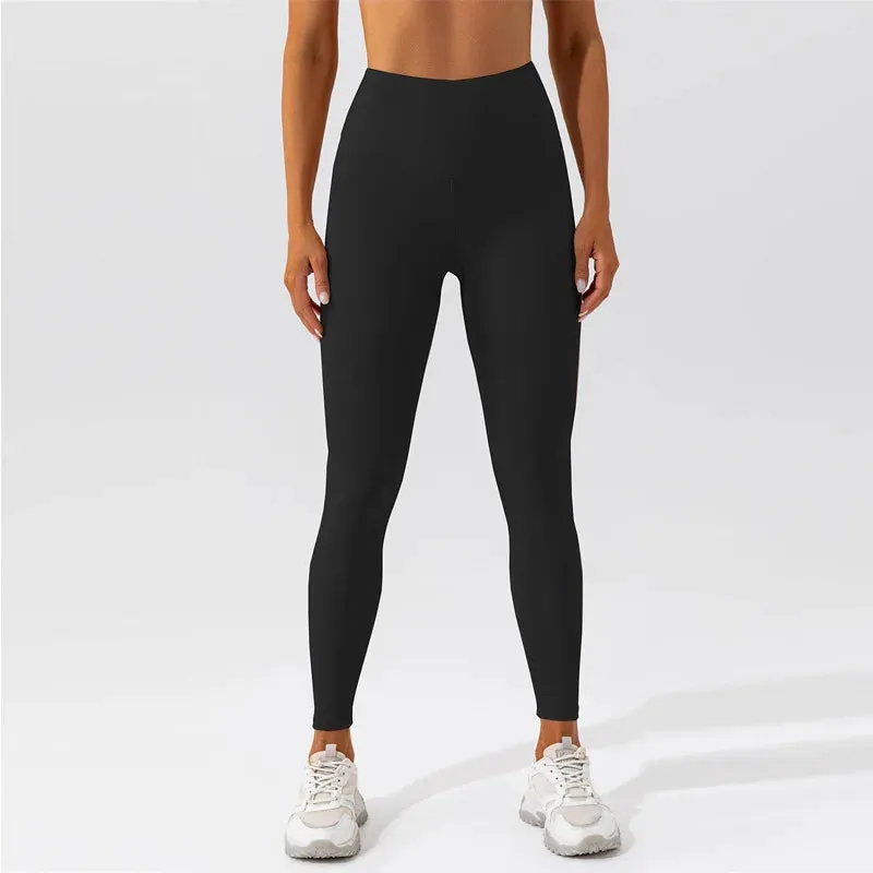 Wyplosz Woman's Pants Clothing Gym Ribbed Leggings Fitness Sports Yoga Outdoor Nude Back Running Tight Quick Drying Comfortable