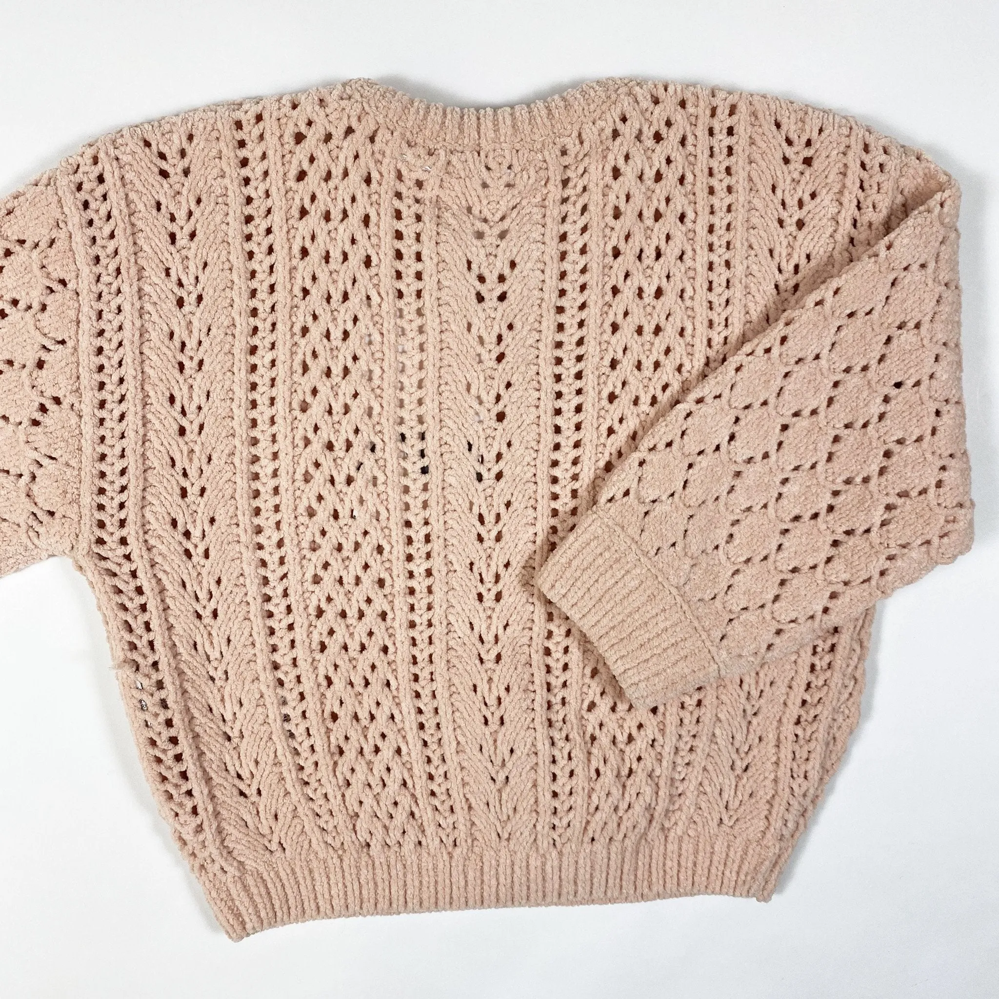 Zara soft peach velour knit sweater 18-24M/92